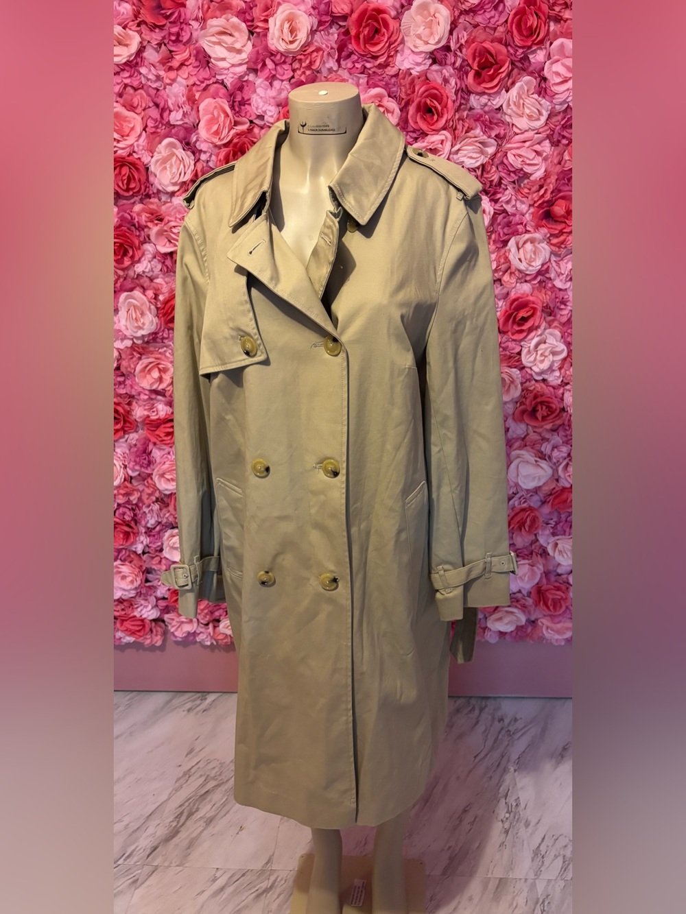 Mango Double-Breasted Beige Knee-length Trench Coat